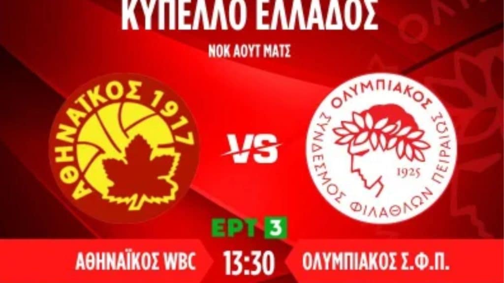 Live Streaming: Αθηναϊκός – Ολυμπιακός (Κύπελλο Ελλάδας)